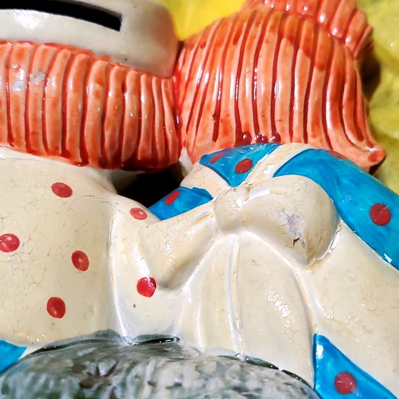 Vtg. 1971 Ceramic Raggedy Ann & Andy Bank - Picture 12 of 16
